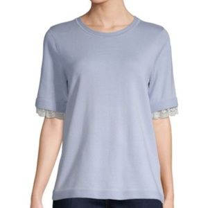 Karl Lagerfeld Paris Lace-Trimmed Sweater